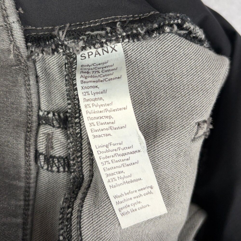 SPANX Distressed Denim Skinny Pants Women's M Gray High Rise Jeggings Casual EUC - Picture 3 of 9